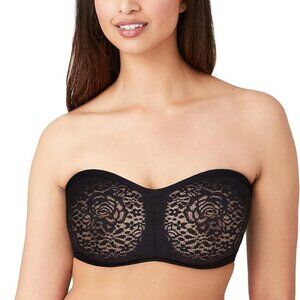 MSRP $58 Wacoal Halo Lace Strapless Underwire Bra Black 36C NWT